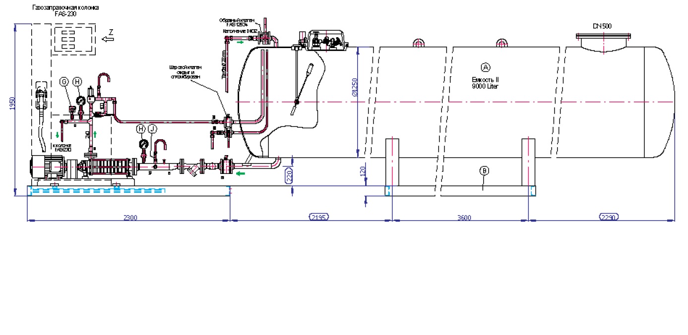 Газовая заправочная станция схема